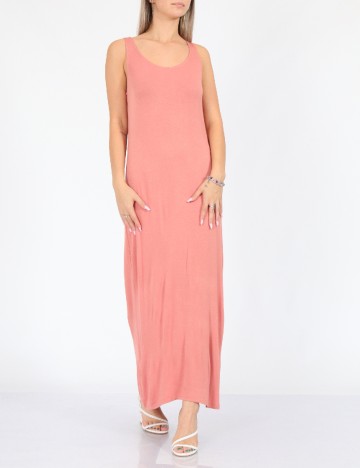 Rochie medie Pieces, roz pudra