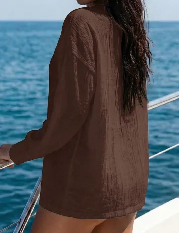 Bluza de plaja SHEIN, maro