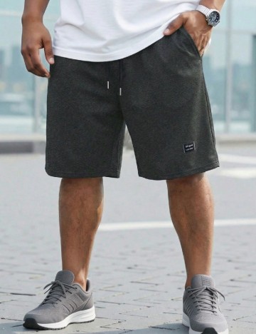 Pantaloni scurti SHEIN Plus Size Men, gri