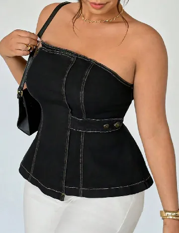 Top SHEIN CURVE, bleumarin inchis