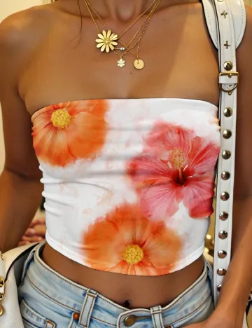 Top SHEIN, floral print