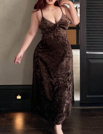 Rochie de noapte Dazy Plus Size, maro