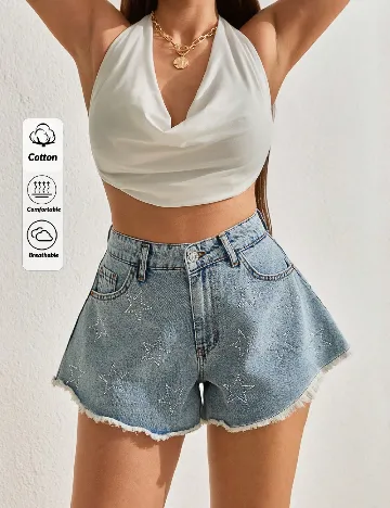Pantaloni scurti SHEIN, albastru