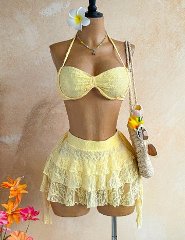 Costum de baie SHEIN, galben