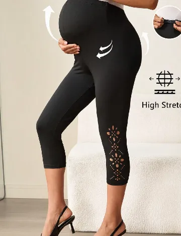 Colanti trei sferturi SHEIN Maternity, negru