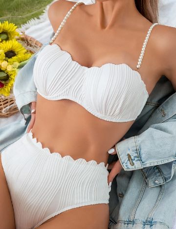 Costum de baie SHEIN, alb