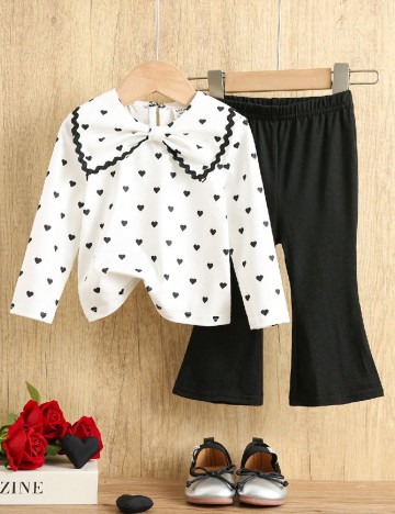 Compleu Shein Kids, negru/alb