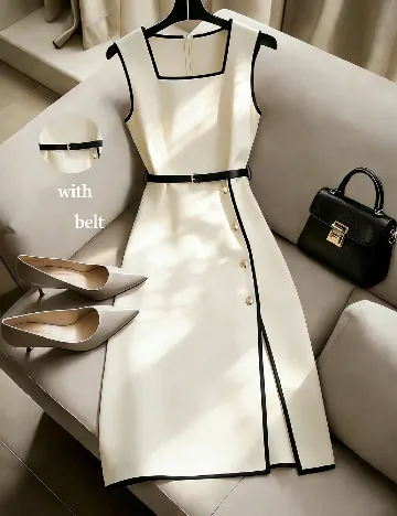Rochie medie SHEIN, alb