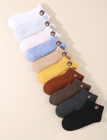 Set sosete 10 perechi Shein Kids, mix culori