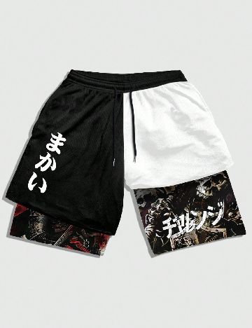 Pantaloni scurti Romwe, negru