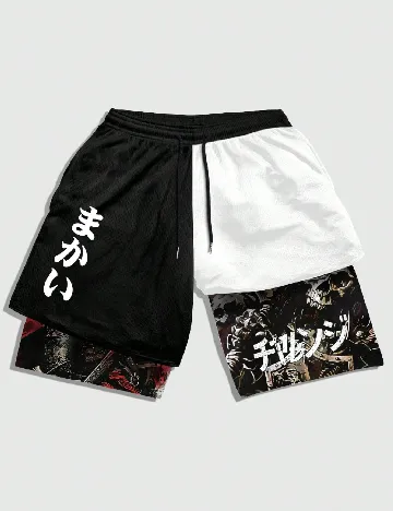 Pantaloni scurti Romwe, negru