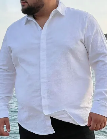 Camasa SHEIN Plus Size Men, alb