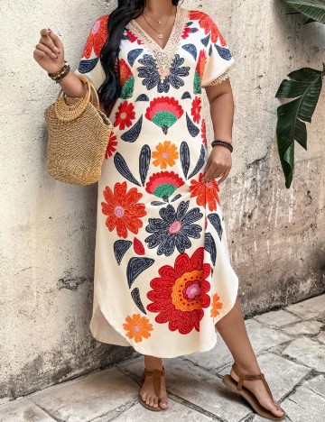 Rochie medie SHEIN CURVE, floral print