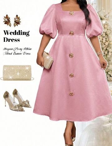 Rochie lunga SHEIN CURVE, roz