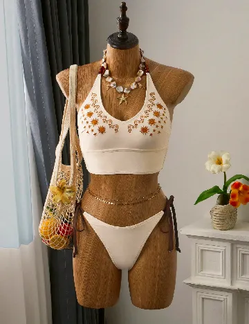 Costum de baie SHEIN, crem