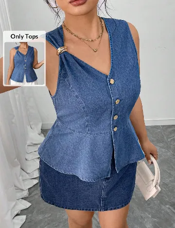 Top SHEIN CURVE, albastru