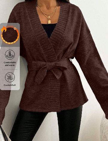 Cardigan SHEIN, maro
