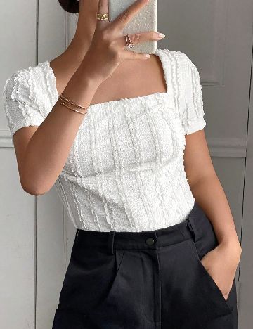 Top SHEIN, alb