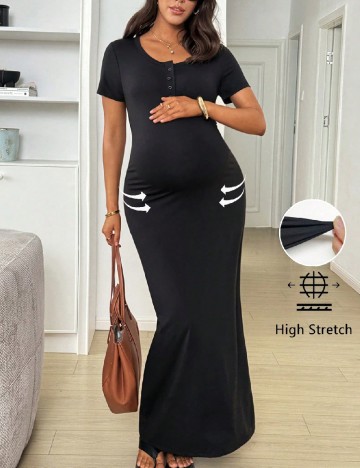 Rochie lunga SHEIN Maternity, negru