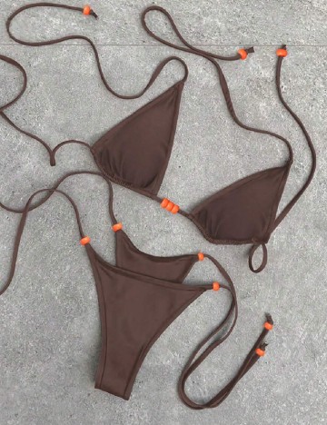 Costum de baie SHEIN, maro