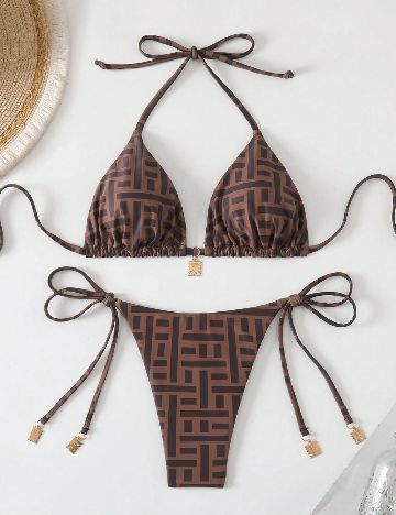 Costum de baie SHEIN, maro