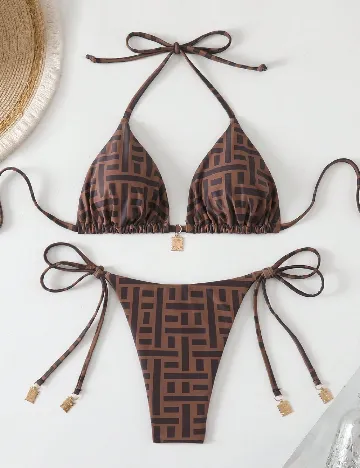 Costum de baie SHEIN, maro