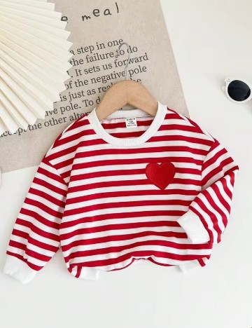 Bluza Shein Kids, rosu/alb