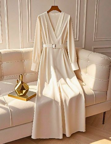 Rochie lunga SHEIN, crem