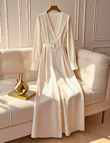 Rochie lunga SHEIN, crem