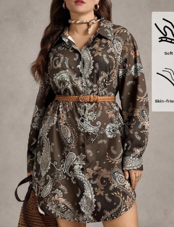 Rochie scurta SHEIN CURVE, maro