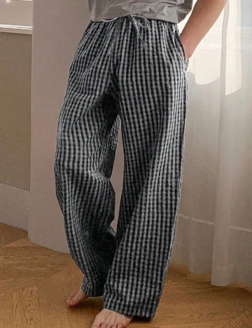 Pantaloni de pijama Dazy, negru/alb