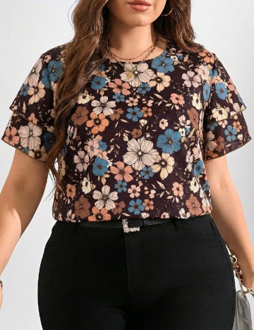 Tricou SHEIN CURVE, floral print