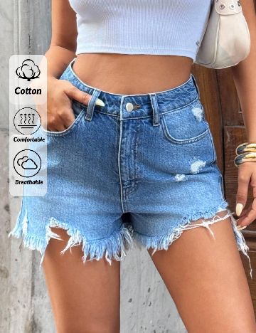 Pantaloni scurti SHEIN, albastru