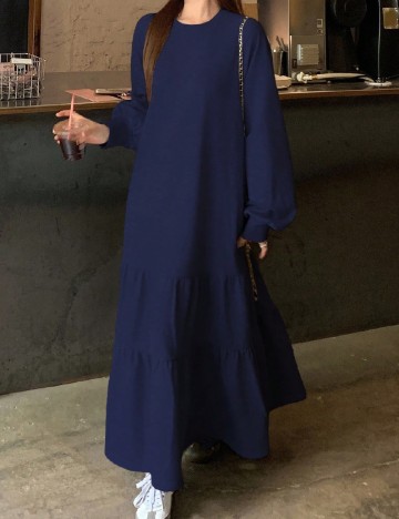 Rochie lunga Dazy, bleumarin