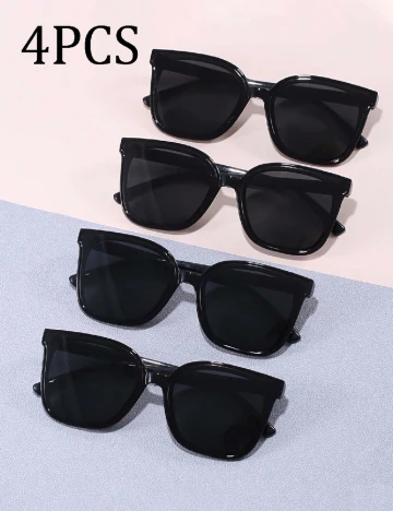 Set ochelari de soare 4 perechi Shein Kids, negru