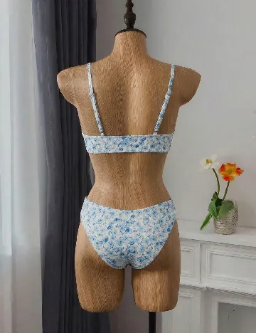 Costum de baie SHEIN, alb/albastru