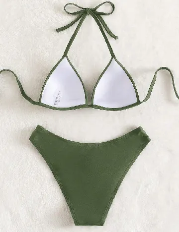 Costum de baie SHEIN, verde