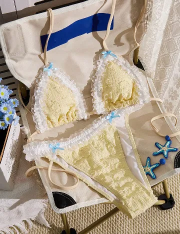 Costum de baie SHEIN, galben deschis