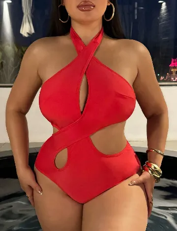 Costum de baie SHEIN CURVE, rosu