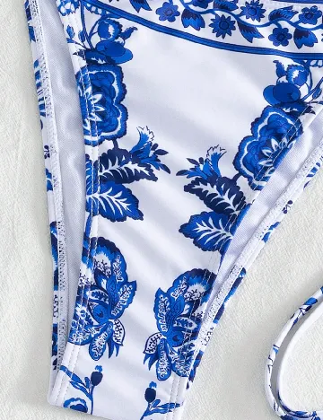 Costum de baie SHEIN, alb/albastru