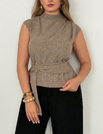 Bluza SHEIN CURVE, maro
