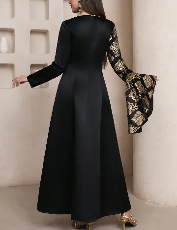 Rochie lunga SHEIN, negru/auriu