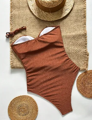 Costum de baie SHEIN, maro