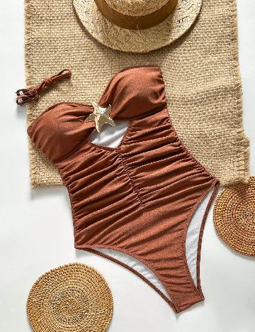 Costum de baie SHEIN, maro