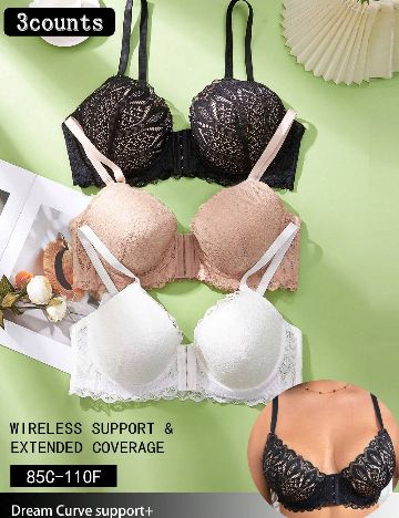 Set sutiene 3 bucati SHEIN CURVE, mix culori