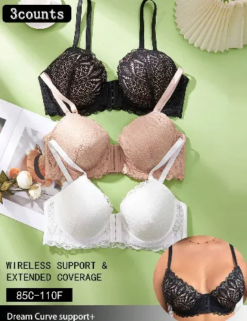 Set sutiene 3 bucati SHEIN CURVE, mix culori