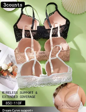 Set sutiene 3 bucati SHEIN CURVE, mix culori