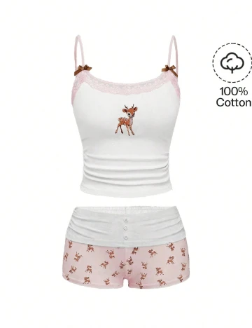 Pijama Romwe, alb
