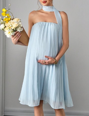 Rochie scurta SHEIN Maternity, bleu
