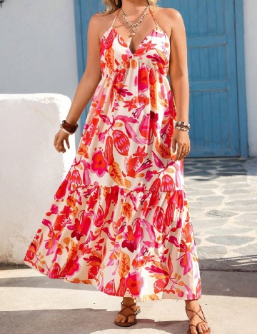 Rochie lunga SHEIN CURVE, floral print